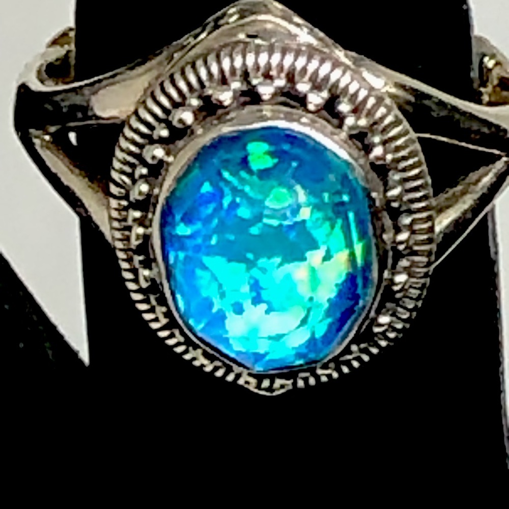 Sterling silver Gilson opal ring